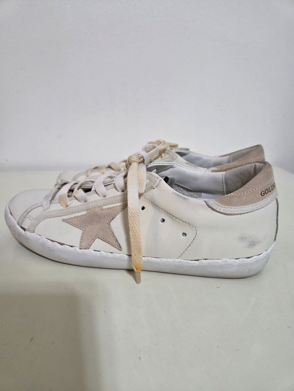 Golden Goose Super-Star Classic With List - Cream & Beige Low-Top Star Sneakers - Picture 7 of 15